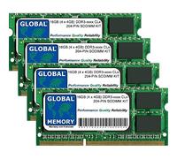 GLOBAL MEMORY 16Go (4 x 4Go) DDR3 1066/1333/1600/1866MHz 204-PIN SODIMM MÉMOIRE RAM KIT pour Ordinateurs Portables