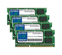 GLOBAL MEMORY 16Go (4 x 4Go) DDR3 1600MHz PC3-12800 204-PIN SODIMM MÉMOIRE RAM KIT pour Intel iMac 27 Pouces (Fin 2012 - Fin 2013)
