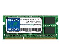 GLOBAL MEMORY 16Go DDR3L 1600MHz PC3L-12800 204-PIN SODIMM MÉMOIRE RAM pour Ordinateurs Portables