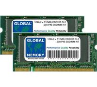GLOBAL MEMORY 1Go (2 x 512Mo) DDR 266MHz PC2100 200-PIN SODIMM MÉMOIRE RAM KIT pour Ordinateurs Portables