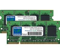 GLOBAL MEMORY 1Go (2 x 512Mo) DDR2 400/533/667/800MHz 200-PIN SODIMM MÉMOIRE RAM KIT pour Ordinateurs Portables