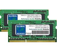 GLOBAL MEMORY 2Go (2 x 1Go) DDR3 1066MHz PC3-8500 204-PIN SODIMM MÉMOIRE RAM KIT pour Intel iMac (DÉBUT/MI-/Fin 2009 - MI-2010) & Intel Mac Mini (DÉBUT/MI-/Fin 2009 - MI-2010)