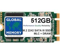 GLOBAL MEMORY Disque SSD M.2 2242 NGFF SATA 3 MLC avec DRAM Solid State Drive (SSD) - Qualité industrielle - Ultra fiable 512 Go