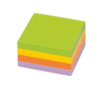 GLOBAL note - Bloc de 400 Notes Repositionnables - 75x75mm - Vert Citron/Jaune Oriole/Orange/Violet