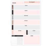 Global Printed Products 15,2 x 22,9 cm Liste de tâches verticale et bloc de planification hebdomadaire, 60 feuilles, scrapbooking