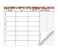 Global Printed Products Bloc de planification de repas horizontal, 21,6 x 27,9 cm, 60 feuilles, motif floral pêche et rose