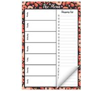 Global Printed Products Bloc de planification de repas vertical, 60 feuilles, 15,2 x 22,9 cm, motif floral pêche et rose