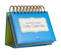 Global Printed Products Calendrier perpétuel à rabat avec chevalet autoportant et phrases inspirantes - Couleurs claires