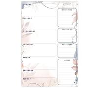 Global Printed Products Liste de tâches verticale et bloc de planification hebdomadaire, 60 feuilles, 15,2 x 22,9 cm, rose pâle floral