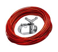 Global Serre-fil en aluminium avec cordon en acier verni polystyrène de 30,5 m pour piscine hors sol, ensemble de clips en aluminium