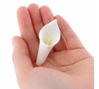 Global Sugar Art Lot de 18 fleurs de lys Calla pour gâteau en sucre Blanc avec jaune, sans armature, taille M, par Chef Alan Tetreault