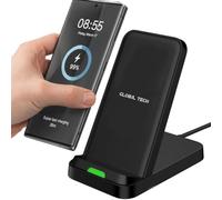 GLOBAL TECH Chargeur sans fil, support de charge rapide sans fil 15 W pour Samsung Galaxy S25| S24| S23 | S22 | S21+ | S21 Ultra| S20, Note 20 | 10 | 9 | 8, Z Flip 4 | 3 | Z Fold 4