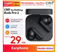 Global Verison CMF by Nothing Buds Pro 2 50 dB Hybrid Active Noise Cancellation Wireless Earbuds 6 HD MICS IP55 Bluetooth 5.3 CMF Buds Pro 2 Earphones Light Grey