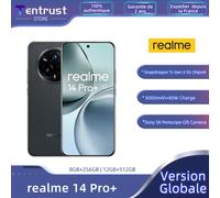 Global Version realme 14 Pro+ 5G Smartphone Snapdragon7s Gen 3 Batterie 5260mAh 80W SUPERVOOC Charge Sony 3X Periscope OIS Camera Blanc nacré