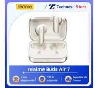 Global Version realme Buds Air 7 Wireless Earphone 52dB Active Noise Cancellation Bluetooth 5.4 Jusqu'à 52 heures d'autonomie de la batterie Slate Gray