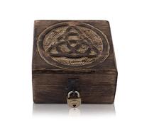 Global Village Bazaar Décoratif boîte à bijoux, arbre de vie sculpture en bois - Boîte au trésor - Organisateur de bijoux - Boîte à montre, Idée cadeau faites à la main -Antiquité,10 x 10 x 6 cms