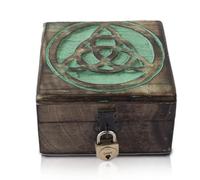 Global Village Bazaar Décoratif boîte à bijoux, arbre de vie sculpture en bois - Boîte au trésor - Organisateur de bijoux - Boîte à montre, Idée cadeau faites à la main -Vert,10 x 10 x 6 cms