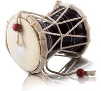 Global Village Bazaar Dumroo classique indien folklorique fait à la main en bois et cuir - Ensemble de tambour à main - Collection Percussion décorative Instrument du monde de la musique -Marron,7 cms