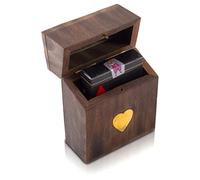 Global Village Bazaar Idées de cadeaux faits à la main en bois classique - Porte-cartes à jouer boîte de rangement organisateur avec cartes à jouer « ace » de qualité supérieure -Marron,8 x 3 x 11 cms