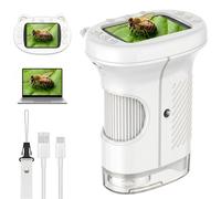 GlobalCrown Microscope Enfant electronique, Microscope numérique de Poche Petit Scope,200x loupe microscopique Portable,Jouet éducatif Scientifique pour garçons Filles de 3 4 5 6 7 8 9 Ans Cadeau