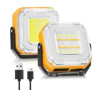Globalink Baladeuse LED Mecanicien, Lampe de Travail LED Rechargeable 1200lm, Imperméable Lampe LED Aimantée Aimantée pour Bureau, Camping, Chantier, Mecanicien