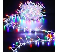 GlobaLink Guirlande Lumineuse de Noël, 10M 500LED 2 Mode Guirlande Lumineuse Effet Cascade Fluide Coloré & Éclairage Fixe avec Mémoire pour Décoration Extérieure Jardin Balcon Toit Sapin-Coloré