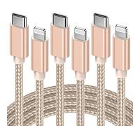 GlobaLink Lot de 3 Câble USB C vers Lightning 2M - Or | Flexible 15000+ et Durable [Certifiés MFi] USB C Chargeur 20W Rapide Compatible avec iPhone 13 12 11 Pro XR X 8 iPad