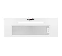 GLOBALO Hotte aspirante encastrable pour cuisine, ventilateur plat, filtre à graisse, sous meuble avec éclairage, largeur d'installation 80 cm, 4 niveaux de puissance, acier peint, Agendero 80.2 blanc