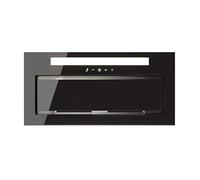 GLOBALO Hotte aspirante de cuisine encastrable, ventilateur plat, avec éclairage, largeur 59,6 cm, 4 niveaux de puissance, verre trempé et acier, Classe Énergétique B Loteo 60.4 Noir