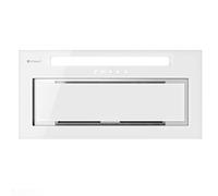 GLOBALO Hotte aspirante de cuisine encastrable, ventilateur plat, avec éclairage, largeur 59,6 cm, 4 niveaux de puissance, verre trempé et acier, Classe Énergétique B Loteo 60.4 Plus Blanc