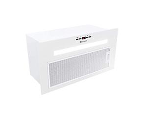 GLOBALO Hotte aspirante encastrable pour cuisine, ventilateur plat, filtre à graisse, sous meuble avec éclairage, largeur d'installation 80 cm, 4 niveaux de puissance, acier peint, Agendero 80.2 blanc