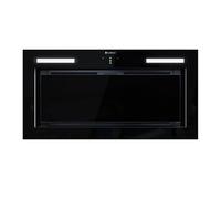 GLOBALO Hotte aspirante, hotte encastrable pour cuisine, avec éclairage, largeur d'installation 60 cm, deux modes de fonctionnement, évacuation et absorbeur Lumotion 60.1 Black