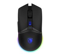Globalsades Akimbo Souris de jeu sans fil, souris optique USB RVB avec DPI réglable, 6 boutons programmables, souris d'ordinateur ergonomique pour PC, Mac, ordinateur portable et jeu