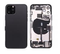 Globalstock Chassis Arriere en Vitre + Coque + Tiroir SIM Compatible avec iPhone 11 Pro | Back Cover + Frame (Noir)