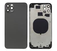Globalstock Chassis Arriere en Vitre pour iPhone 11 Pro Max + Coque + Tiroir SIM Compatible Nu Noir/Blanc/Or/Vert | Back Cover + Frame (Noir)