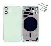 Globalstock Chassis Arriere en Vitre pour iPhone 12 Mini + Coque + Tiroir SIM Compatible Nu Noir/Blanc/Bleu/Rouge/Vert/Violet | Back Cover + Frame (Vert)