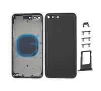 Globalstock Chassis Arriere en Vitre pour iPhone 8 Plus + Coque + Tiroir SIM Compatible Nu Rouge/Noir/Blanc/Or | Back Cover + Frame (Noir)
