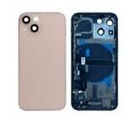 Globalstock Chassis Arriere en Vitre pour iPhone + Coque + Tiroir SIM Compatible Nu Noir/Blanc/Bleu/Rouge/Vert/Violet/Or/Rose/Gris/Argent| Back Cover + Frame (Rose, Iphone 13 Mini)