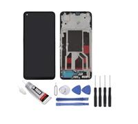 Globalstock Écran Complet OLED + Vitre Tactile pour Oppo Reno8 5G Noir - sur Châssis, Kit de Réparation Inclus