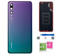 Globalstock Vitre Arrière Aurora Blue avec Lentille Caméra Compatible Huawei P20 Pro (CLT-L09 / CLT-L29 / CLT-AL01) - Cache Batterie Verre Trempé + Adhésif + Kit Outils