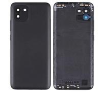 Globalstock Vitre arrière avec Adhésif + Lentille Camera + Support pour Samsung Galaxy A03 A035 A035G 166mm Noir + Logo