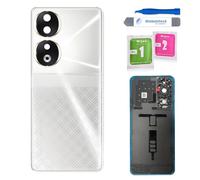 Globalstock Vitre arrière Cache Batterie pour Honor 90 Argent Remplacement Compatible + adhésif et Kit Outils