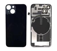 Globalstock Vitre Arrière Compatible pour iPhone 14 Noir - Verre Trempé avec Support & NFC - Remplacement Cache Batterie avec Adhésif & Kit Outils