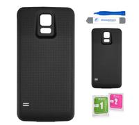 Globalstock Vitre Arrière Couvercle Batterie pour Samsung Galaxy S5 I9500 Remplacement Noir + adhésif et Kit Outils