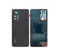 Globalstock Vitre Arrière Couvercle Batterie pour Xiaomi 12 Lite Remplacement avec Lentille de Caméra Noir/Bleu + adhésif et Kit Outils (Noir)