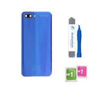 Globalstock Vitre Arrière Couvercle Batterie Remplacement avec Lentille de Caméra pour HUWAEI Honor 10 Noir/Vert+ adhésif et Kit Outils (Bleu)