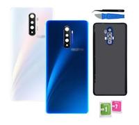 Globalstock Vitre Arrière Couvercle Batterie Remplacement avec Lentille de Caméra pour Realme X2 Pro Bleu/Blanc + adhésif et Kit Outils (Bleu)