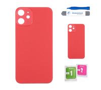Globalstock Vitre arrière de Cache Batterie pour iphone 12 Mini Remplacement - Coque Cache Batterie Compatible Rouge + adhésif et Kit Outils