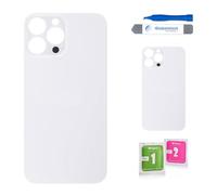 Globalstock Vitre arrière de Cache Batterie pour iphone 13 Pro Max Remplacement - Coque Cache Batterie Compatible Blanc + adhésif et Kit Outils