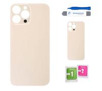 Globalstock Vitre arrière de Cache Batterie pour iphone 13 Pro Max Remplacement - Coque Cache Batterie Compatible Or + adhésif et Kit Outils